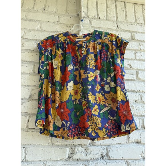 MOTHER The Slow Ride Fresh Blooms Pop Over Women’s Blouse -Small - Picture 5 of 9